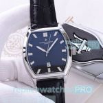 Copy Vacheron Constaintin Malte Blue Dial Black Leather Strap Watch